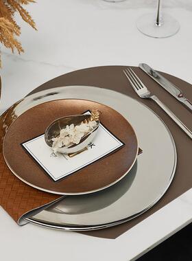 现代板样板间餐具套装色系装饰摆品餐tb-70147桌台样棕房餐盘花瓶