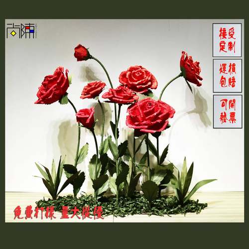 大型婚庆纸艺装饰玫瑰花WZZ橱窗内摄影志拍摄室陈美装饰道具杂手