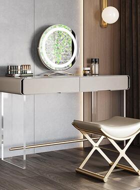 意式亚端克力梳妆台简现代轻奢卧室化妆大小MII户型桌马鞍皮约高