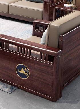 新厅中式发乌金木实木沙发组合用家简约大小沙户型别YS-W06#墅实