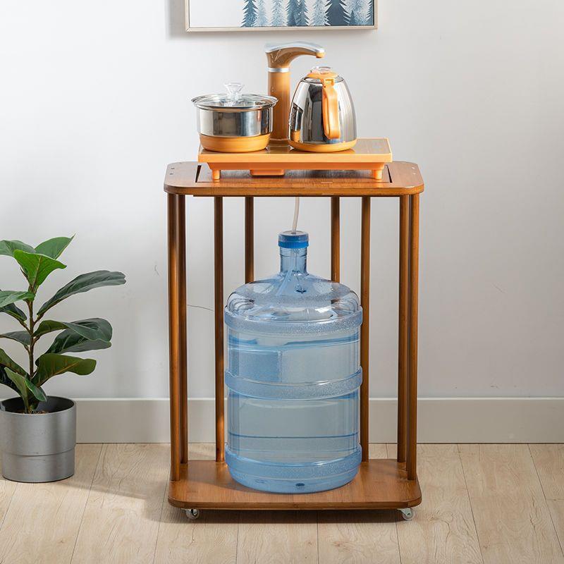 厨房餐柜水桶纳置收物架竹架边茶台边几茶水移动茶水柜楠91032实木架子