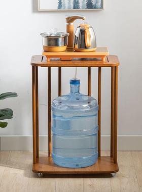 厨房餐柜水桶纳置收物架竹架边茶台边几茶水移动茶水柜楠91032实木架子