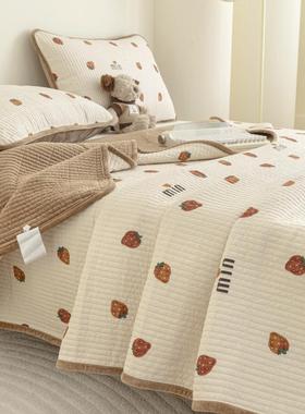 冬新款CEI一面米棉一面绒秋缝绗夹棉砂洗床盖学生宿舍垫褥榻榻炕