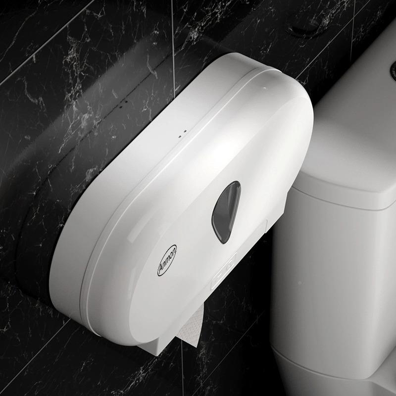 酒店厕所双卷纸巾架大纸卷生纸盒商用卫间卷FMA大双盘公用厕纸盒