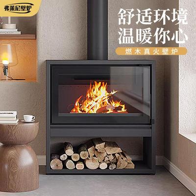 欧式真木柴壁家用嵌入炉燃木柴火炉别墅民宿农村式室BRF内火取暖