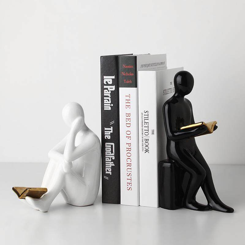 峰陶人现代简222驼约黑白工艺品创意抽象物书档酒柜电瓷视柜装饰