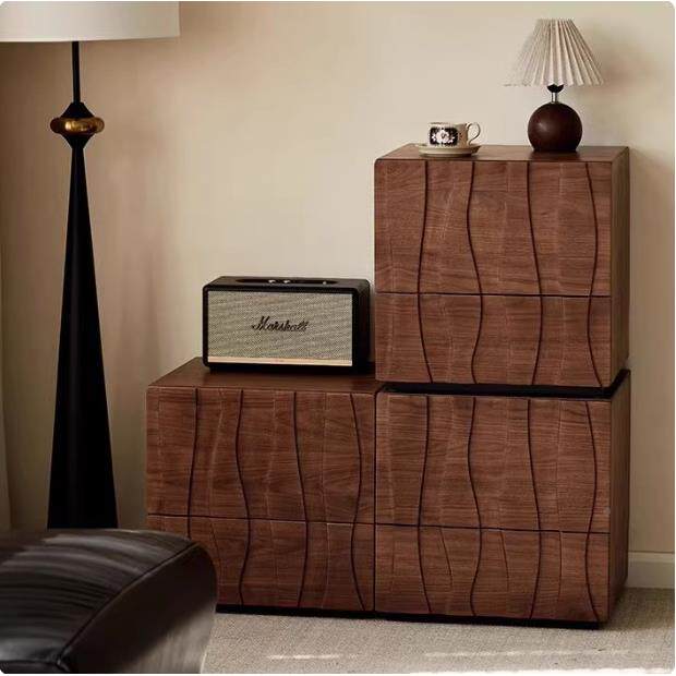 北美胡桃实功木组合电黑视柜客厅靠墙收纳储物柜卡门多能斗JZV柜