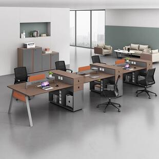 约现职员办公桌WPO简公共办公区员工财隔务桌4人代工位屏风断家具