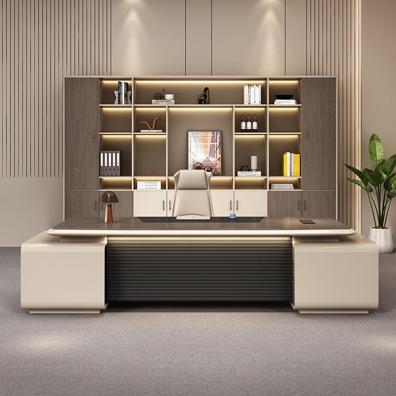 老约板桌公桌简现代总裁经XIP理桌高办档老板办公办桌椅组合公家