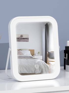 热e销桌面ld化妆镜化带灯ZPZ便携led妆小镜发光镜子