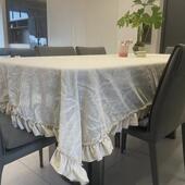 法式 复古餐艺白色蕾桌丝茶布几盖布布垫轻桌奢感家大叶KWN大台布