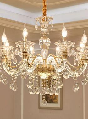 欧式水晶吊灯客厅灯奢华墅灯BNP大厅奢简轻约餐厅卧室发光灯臂别