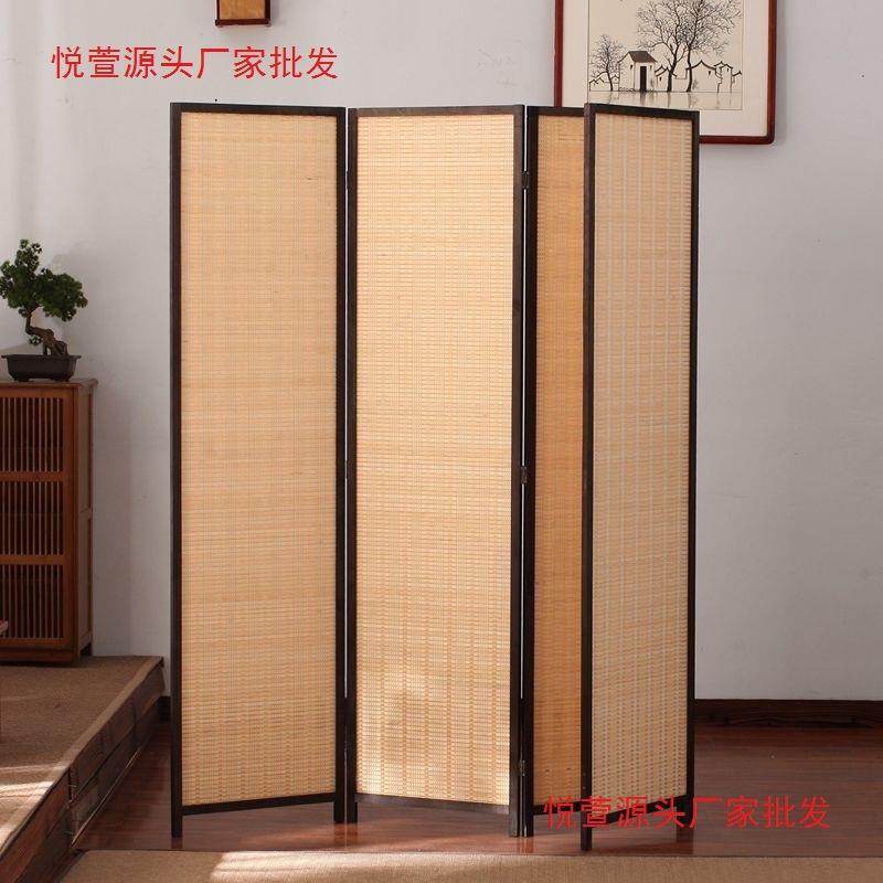 简易竹子实木风屏折叠推移拉房间隔断OPP墙动客厅进门简约室遮卧
