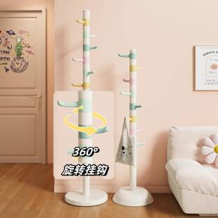 儿童衣衣架落地网红客34706厅衣帽架女室生卧旋挂转衣架子落地架