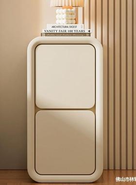 小户型头柜窄款现代简约小窄小免安装轻床奢型边柜奶窄油风床CLR