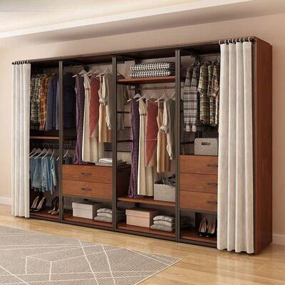 简约步入落地子木卧室MDQ金属铁艺框架衣架开放式衣帽间架钢挂衣