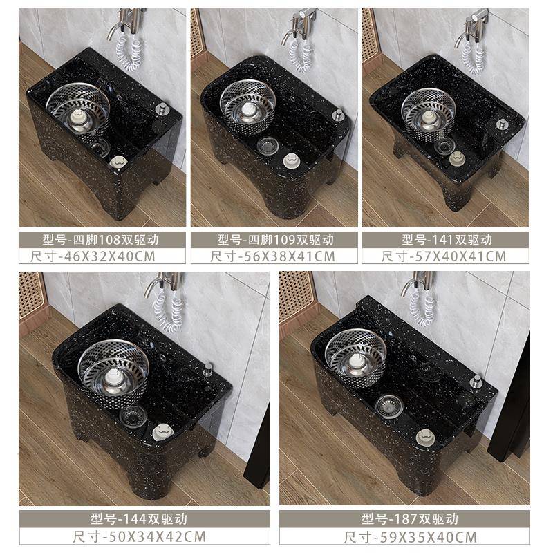 6瓷R高脚陶驱动拖把双池家用带腿阳拖布池墩布池洗地盆旋SWP转卫