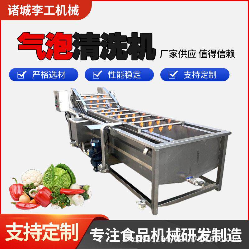 网带式气泡清洗机速冻干果鼓浪清洗设备草莓气泡清洗机