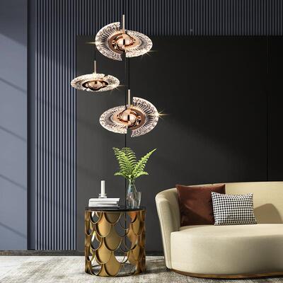 轻奢复式lof挑空客厅吊灯创意个梯性飞YRJt碟灯现代楼简约楼间长