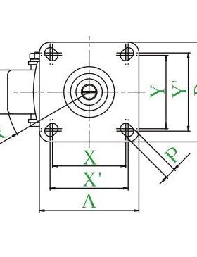 米思0米中载重连体型调CMAS50-F节轮CMAS50F直径2G寸-载重25K脚轮