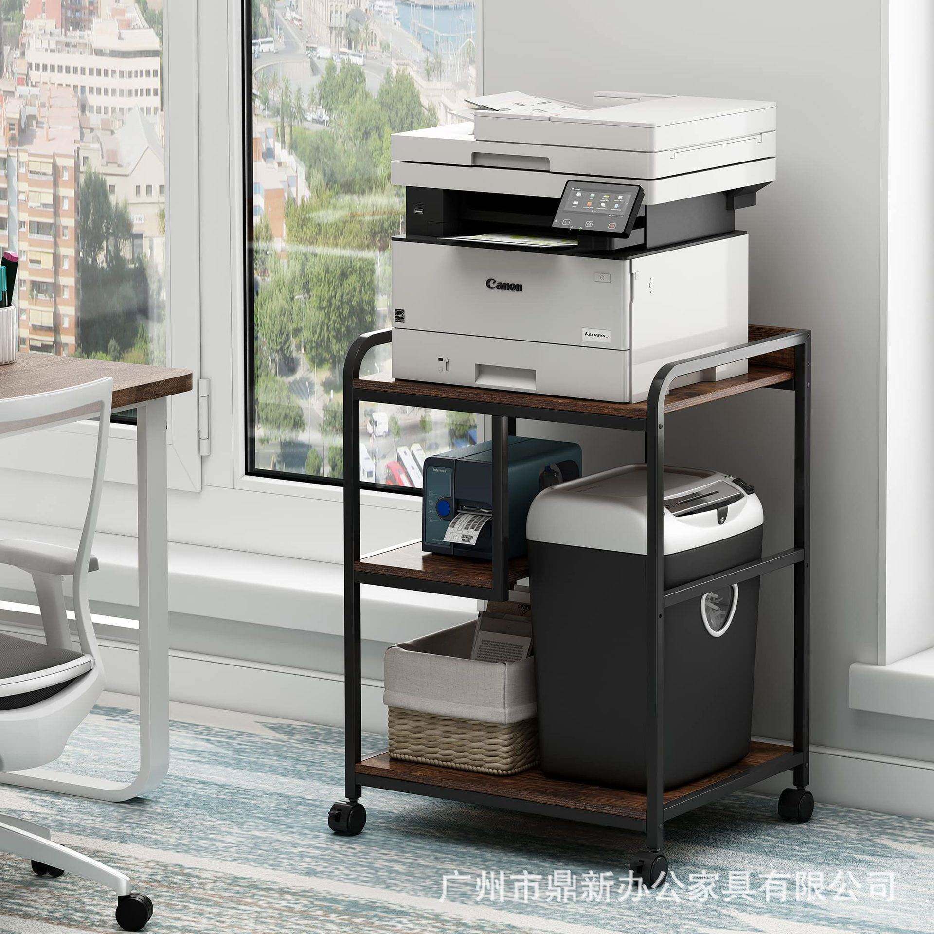 大型打印机支架带轮子的移动打印机桌PC 机塔支架主机电脑推车