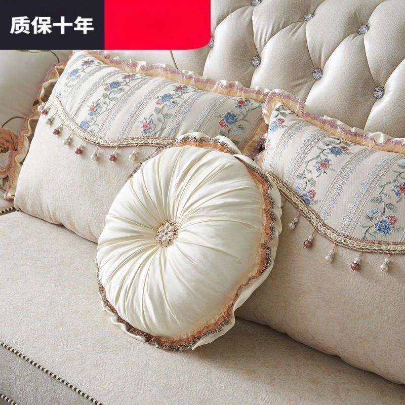 欧式沙发布艺组合小户型客厅转角贵妃可拆洗实木简欧田园沙发