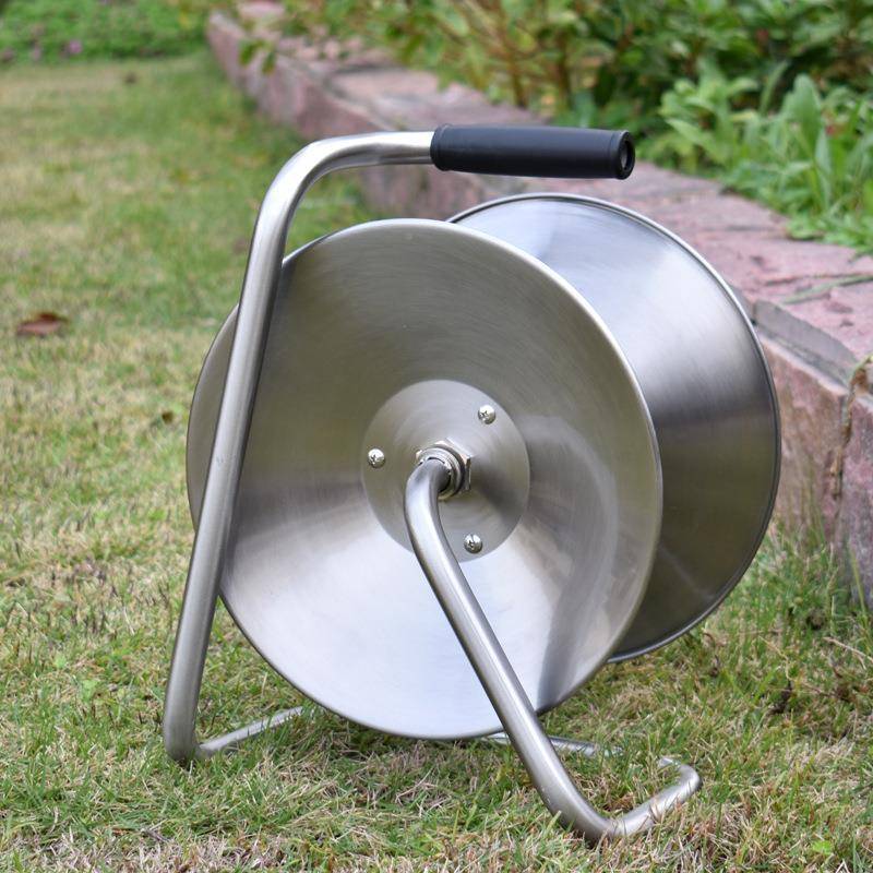 工厂不锈销钢浇花管软收纳架洗车水管管架CVN绕器家用卷管盘管器