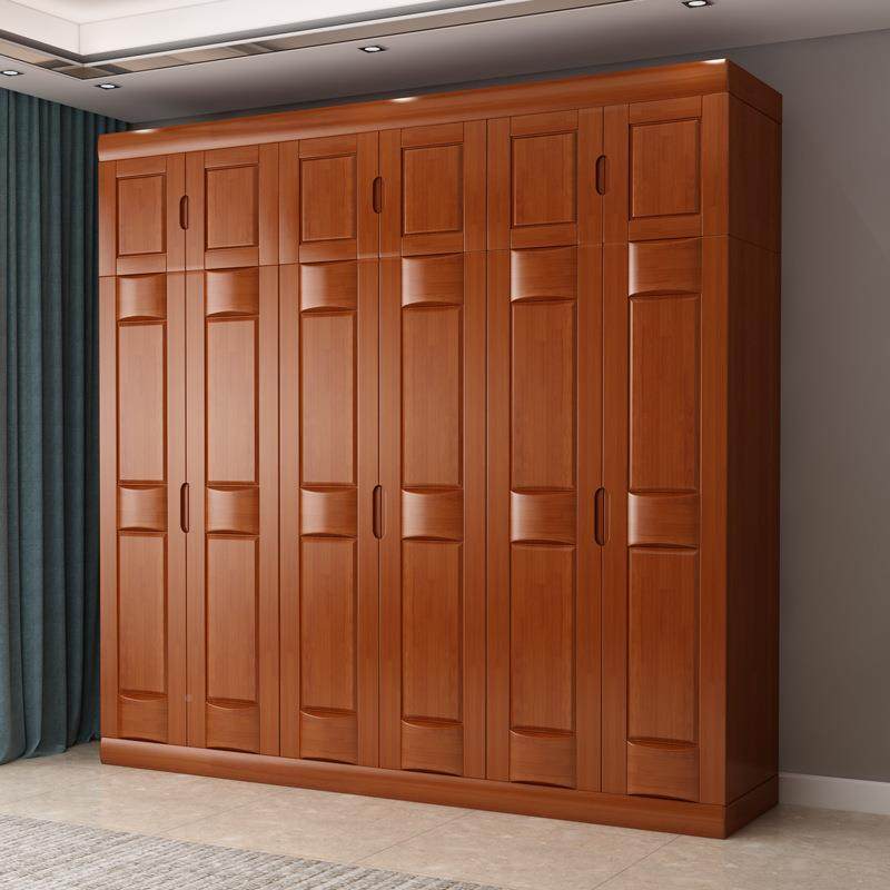 六式全实木衣柜卧室四门木质中衣柜收现代简RLV约纳储物衣橱五门