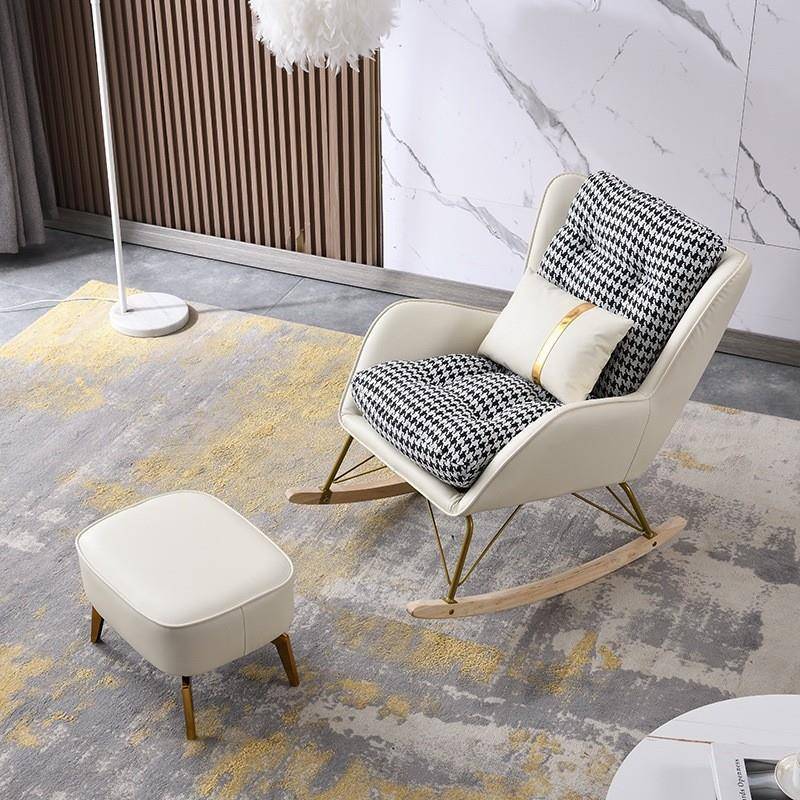 2025新款千鸟椅格摇奢家用休轻闲单人台阳客厅躺椅懒人沙发AL6724