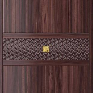 衣柜橱新中式乌860推拉金木实衣柜移门木大衣木质现代简约易简卧