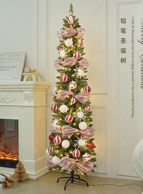 chri铅笔树套stmas叠tree新款圣树发光聖带灯铅诞笔树套餐折人造