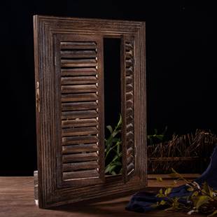 实木复假窗户装饰壁饰挂客厅电表箱遮古挡木窗FM-0625墙面挂壁饰
