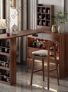 LCP2实木新款吧台隔断柜客吧台小户型家用餐边柜阳台休闲小