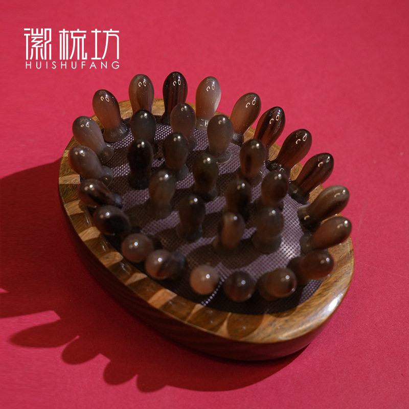 徽梳坊33珠白水牛角气垫身体刷全身通用气囊刷子-231
