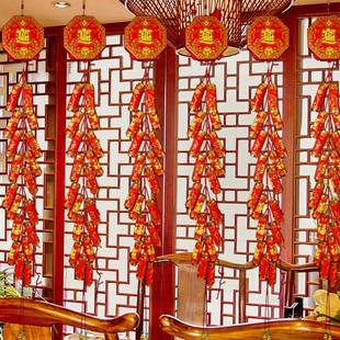 2021新款仿真电子鞭炮超响炸口爆竹室内喜庆礼炮电子礼花灯笼灯串