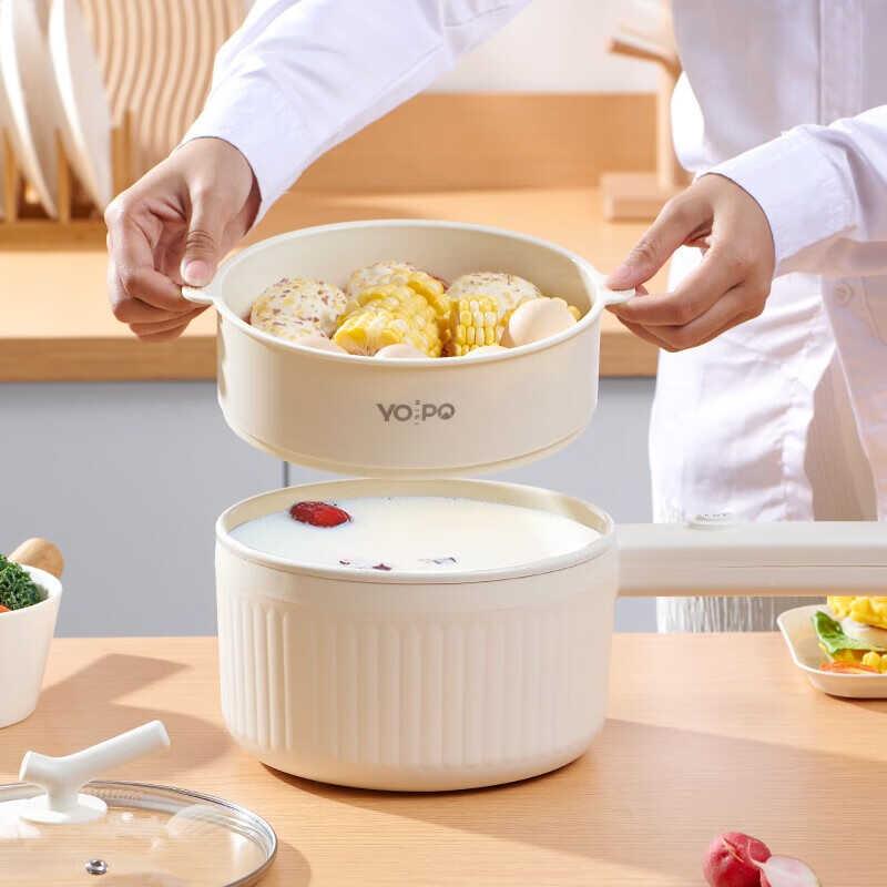 易铂 福知多电煮锅小型1-2人功柄能长LEO料理锅炒一体K煎B-7086