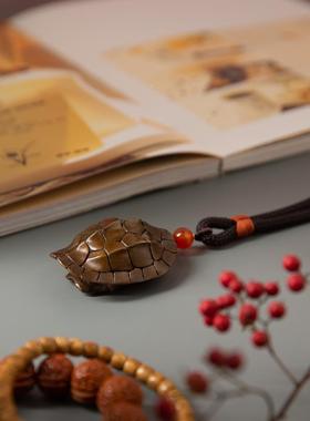 龟壳甲手富件铜龟甲男士车把载饰随身古玩文玩收藏把玩乌GTG55881