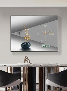 新款挂钟万年历画电表箱装饰轻配箱DX-2002-遮挡现代奢电电子钟挂