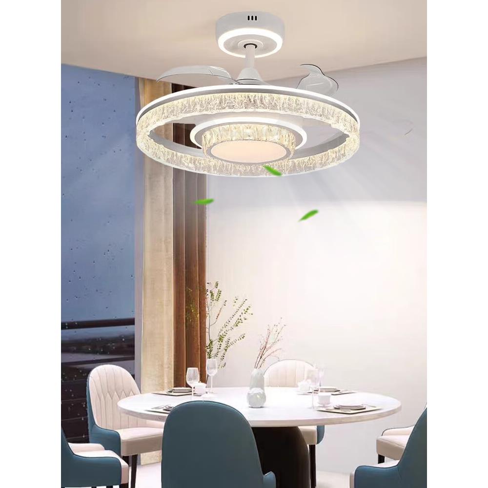 22新5款北MTT欧简约隐形餐厅风扇灯轻奢卧室吊大扇灯风力静0音客