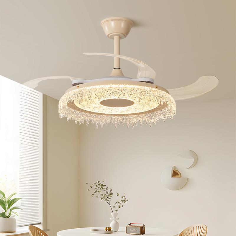 帕莎吊扇风灯中古风意式现代约奢简卧帕莎室饭厅隐形扇轻吊灯一体