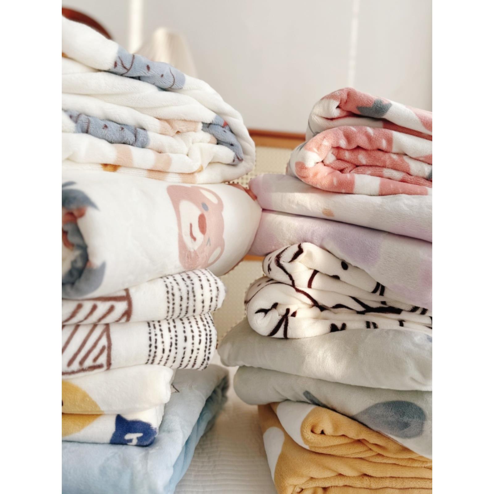 冬厚保暖牛奶绒床被单DDG套可爱秋卡通小加清新云绒被单枕套四件