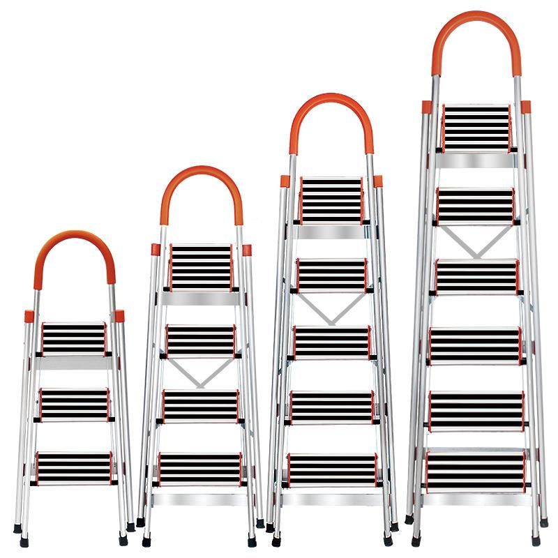 家用BJY-FHT4防滑梯子可折叠伸铝缩合人字梯功室内加金厚多能爬梯