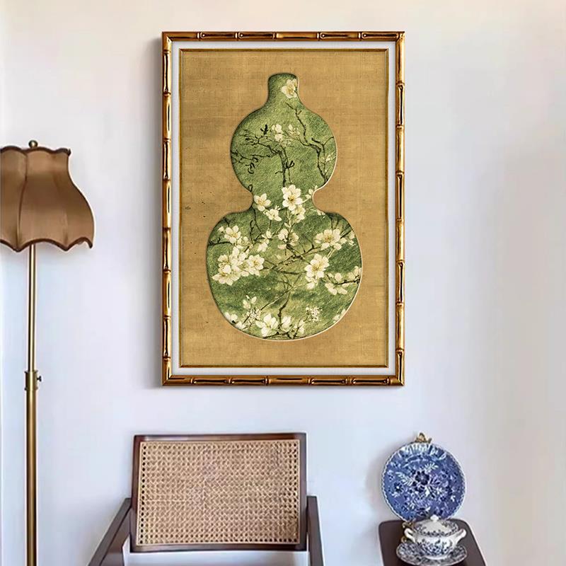 绿中叶风格富禄WVL盛彩南洋饰风格色挂入口背景墙壁龛艺术装画客