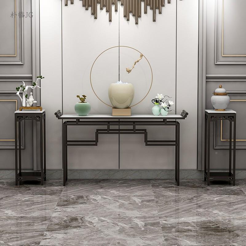 新中式玄关桌大理轻奢玄关柜廊客厅玄台关台酒PLJJ-865店大堂端景