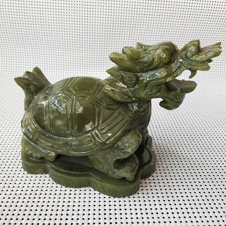 南玉龙龟长寿龟龙头龟旺财龟客厅办公桌摆件