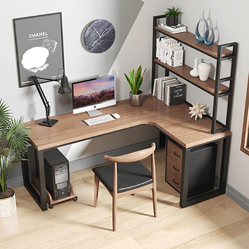 严选实木转角书桌小户型书房一体台式电脑桌办公写字桌书架组合,收纳整理,烫衣板及配件,淘宝优惠券,粉丝福利购,淘宝优惠卷