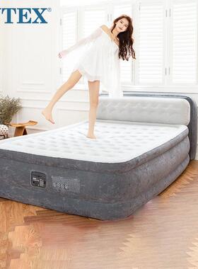 INTEX64448内置电泵线拉单双人加厚加高靠背式冲气垫床便携标配