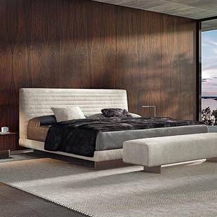 赛莉莎意式极简布艺床双人床真皮悬浮罗杰床卧室软包床RogerBed