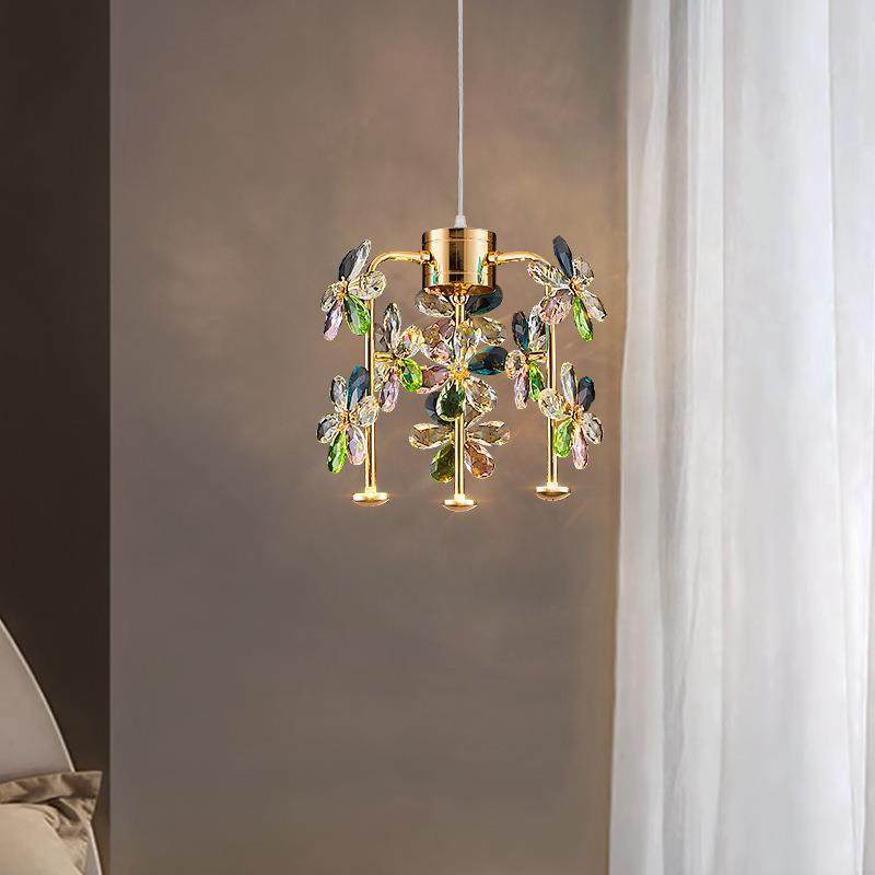 后现代轻奢卧室床头水晶吊灯高级感餐厅吧台灯护眼过道小吊灯