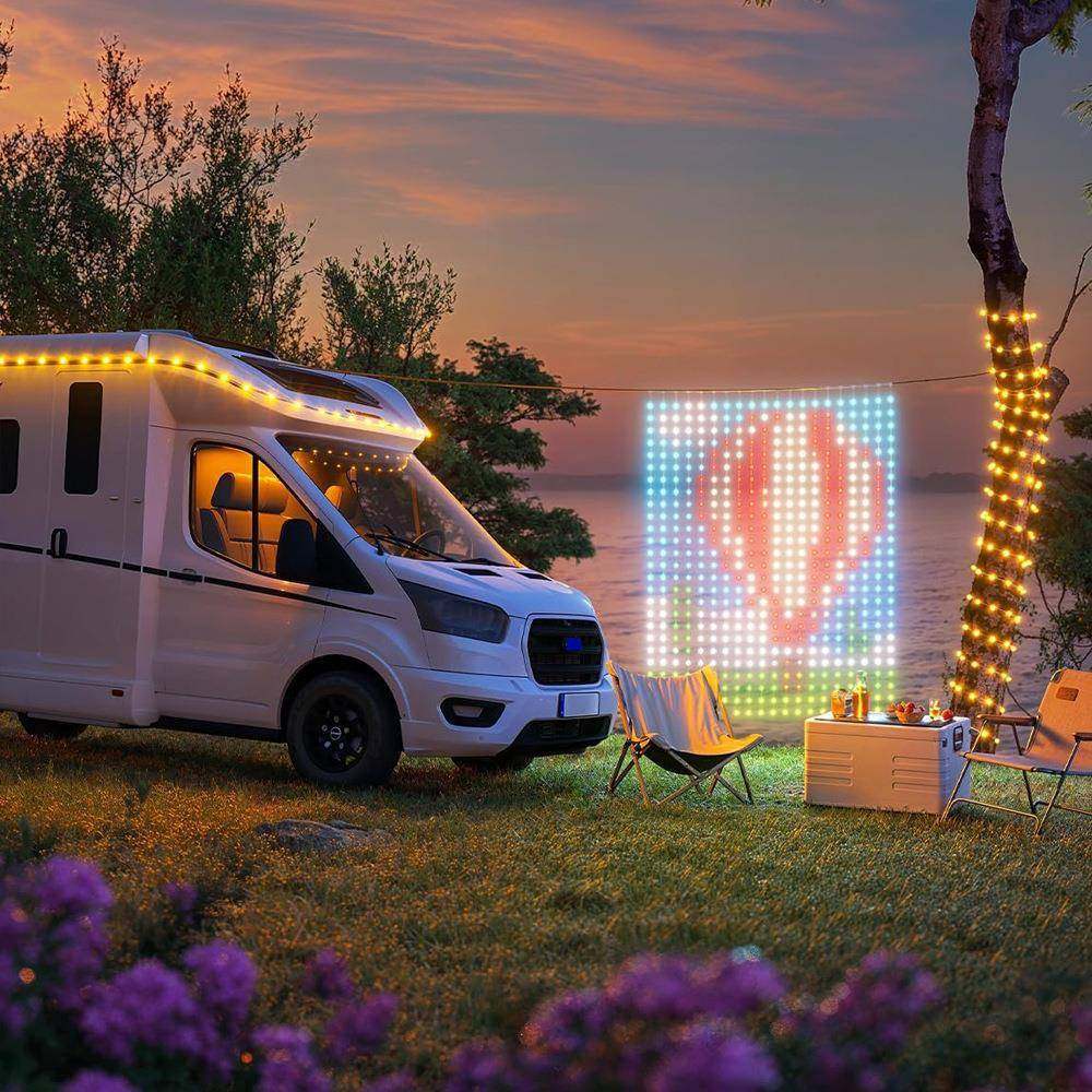 USB窗帘屏LED灯背景装饰动态窗帘串灯APP可编程RGB幻彩点控网格灯,纺织面料/辅料/配套,纺织机械配件,淘宝优惠券,粉丝福利购,淘宝优惠卷